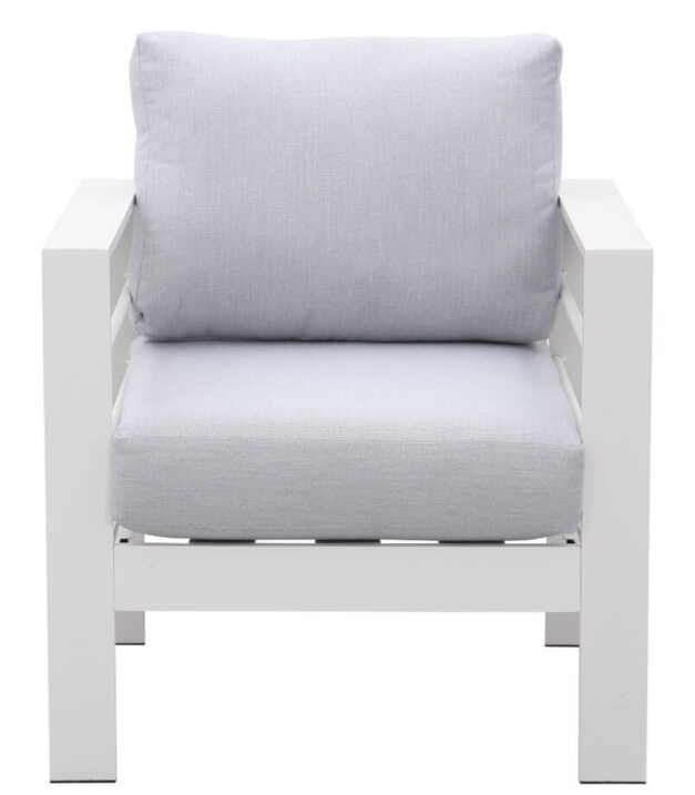 16 Hamilton Outdoor 4 Seater Aluminuim Lounge Sofa Set With Coffee Table - White Frame